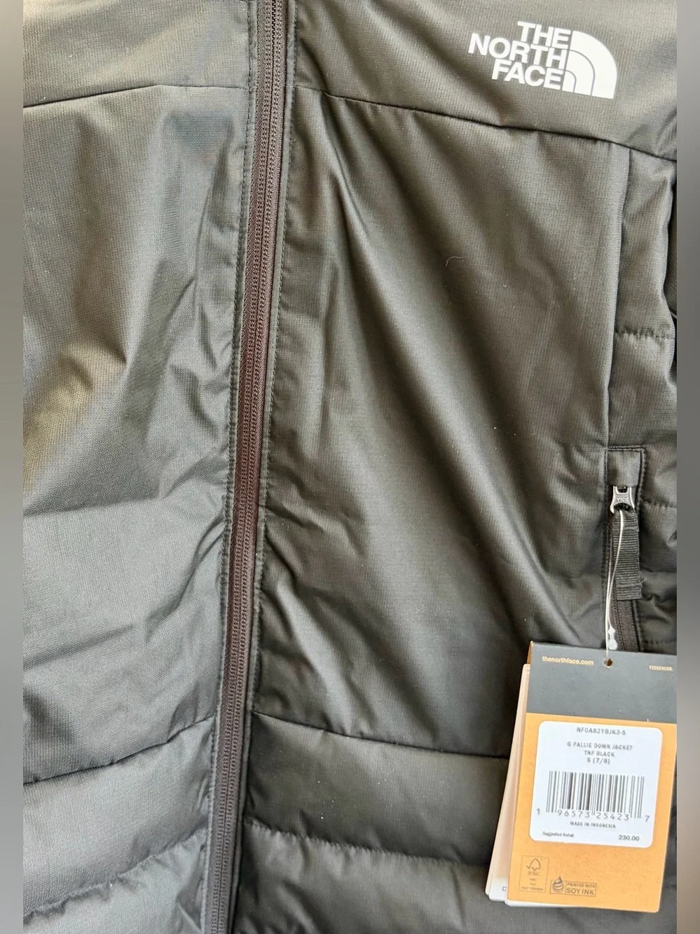 NWT THE NORTH FACE KIDS 7/8 Black Down Insulated Hooded Snow Jacket w/Elastic